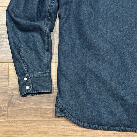 Taylor Stitch Blue Denim Sherpa-Lined Jacket with Cream Collar - Picture 13 of 16